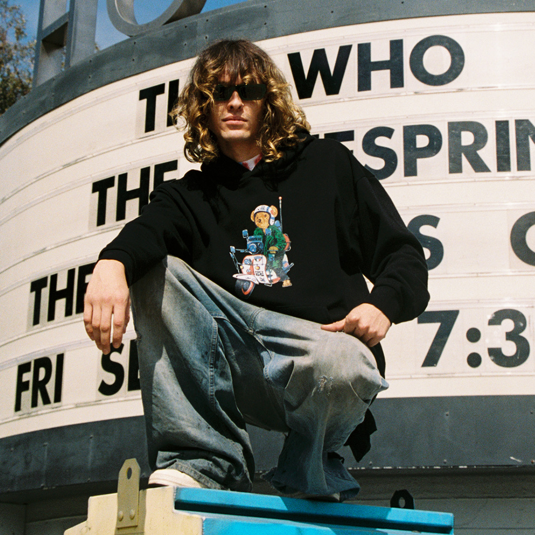 hoodie with goggles built in The Who x Market Studios Bear Hoodie