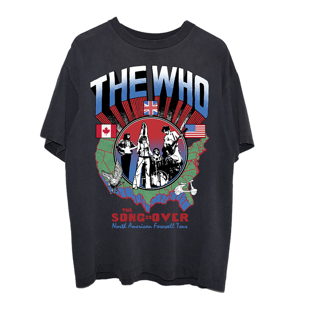 The Song is Over North America Highway Dateback T-Shirt Front