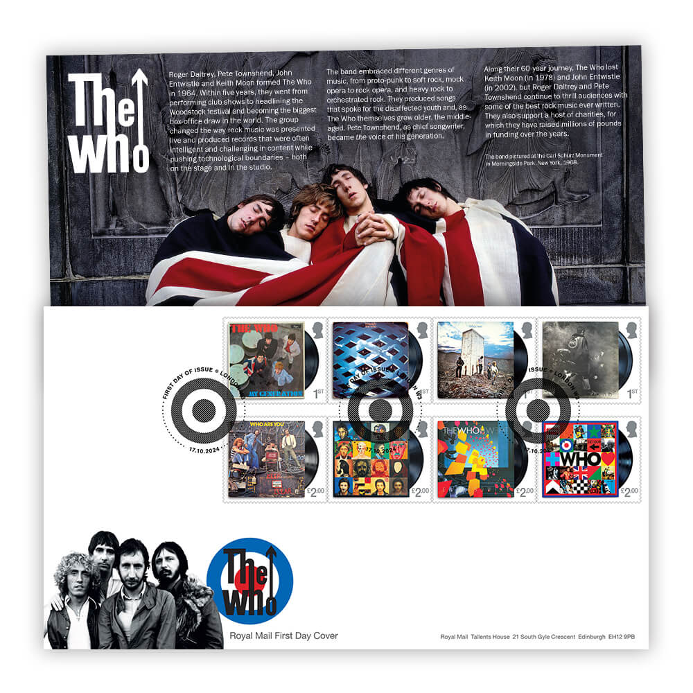 The Who First Day of Issue Souvenir Covers Stamps 1