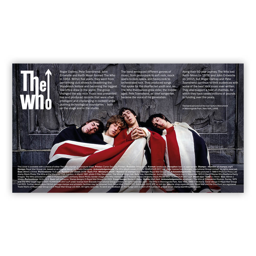 The Who First Day of Issue Souvenir Covers Minisheet 4