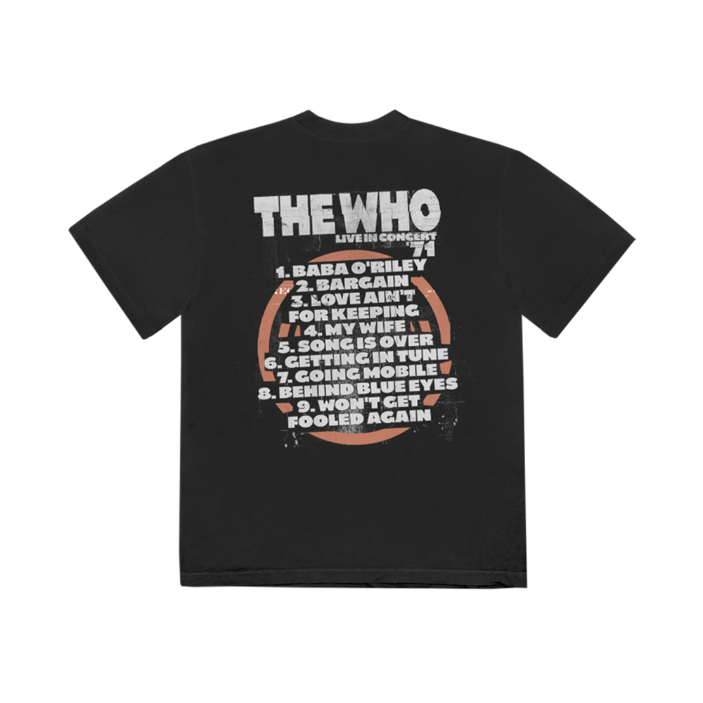 The Who Live in Concert Black T-Shirt Back