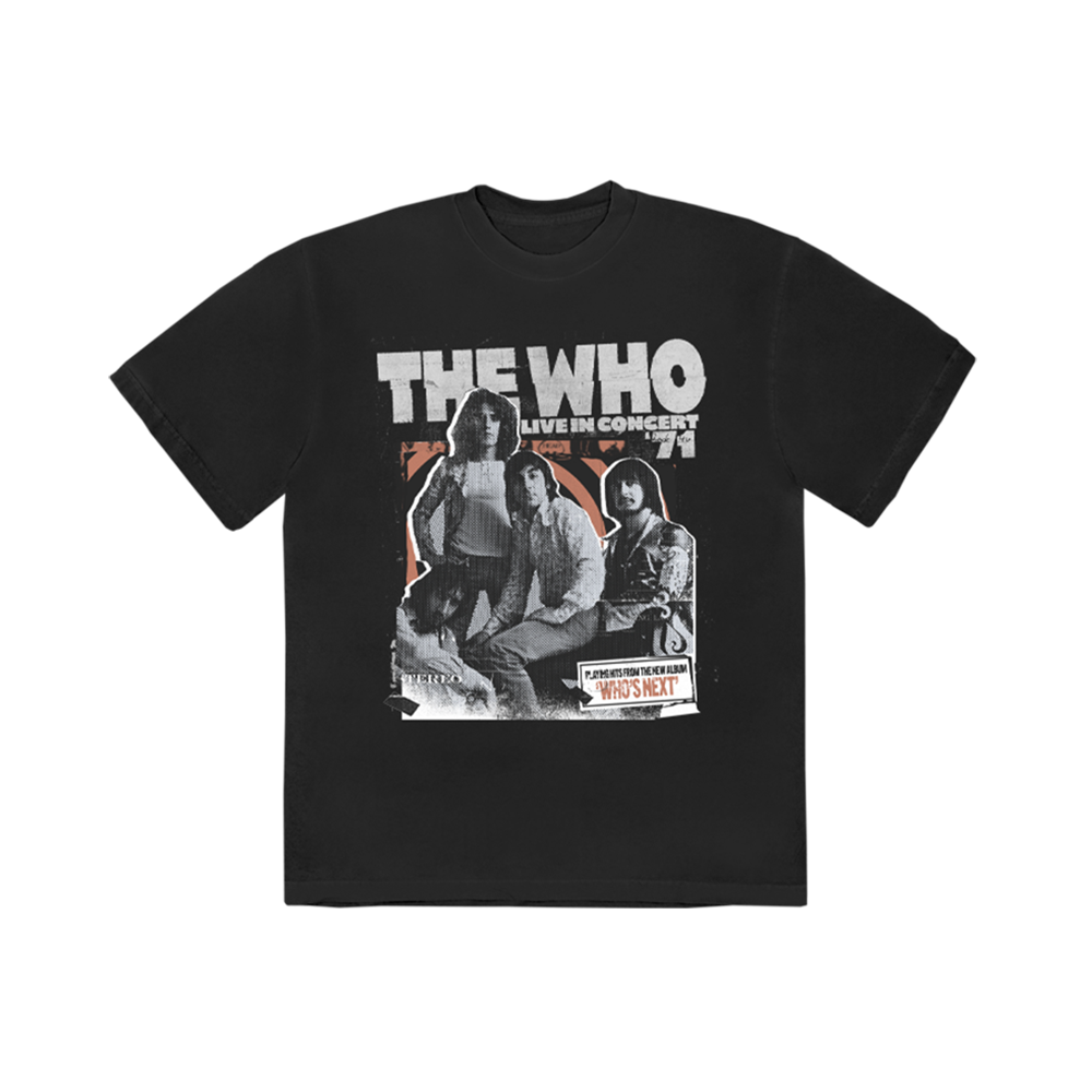 The Who Live in Concert Black T-Shirt Front