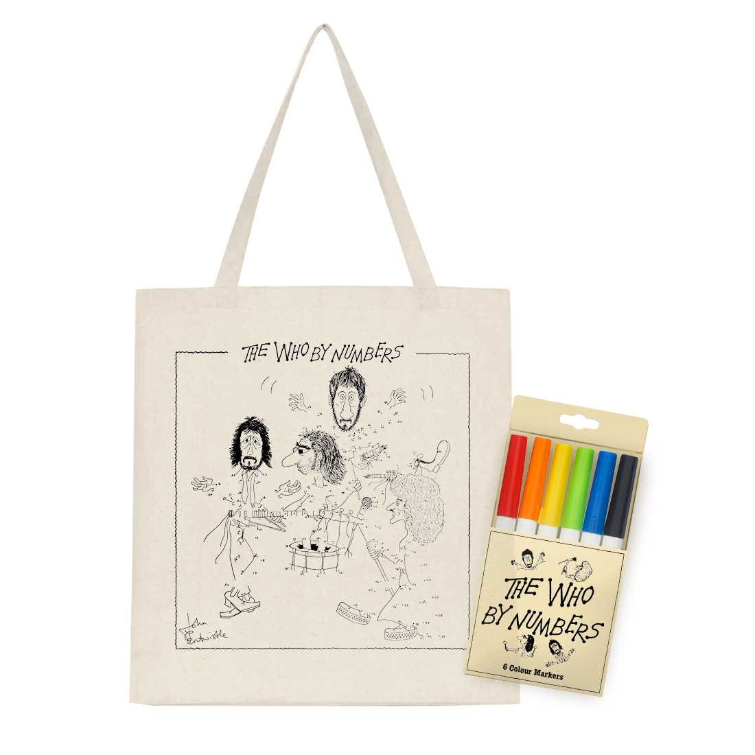 The Who By Numbers Colour In Tote with Markers Set