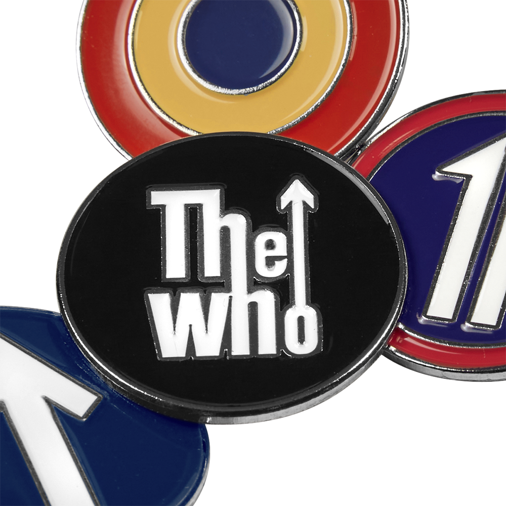 The Who Classic Logos Enamel Pin Set Detail 1 